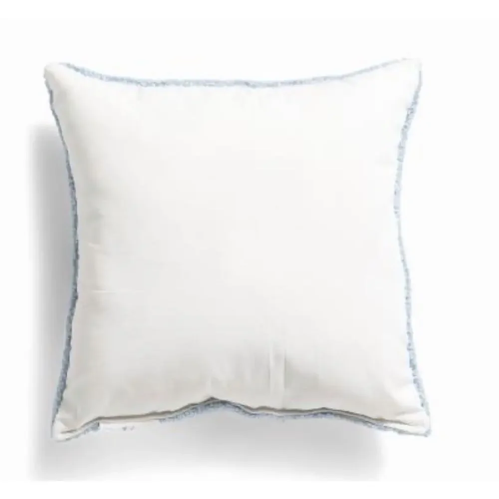 New! Peking Handicraft Blue Hooked “Kiss The Chef” Decorative Pillow 16x16